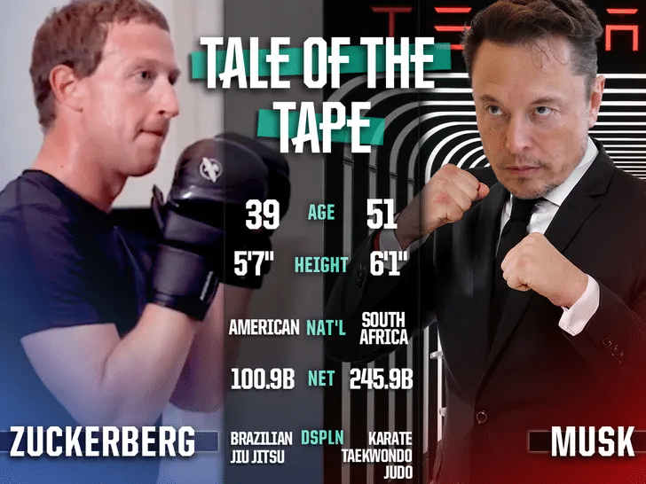 Mark Zuckerberg and Elon Musk with age, height, weight, and nationality