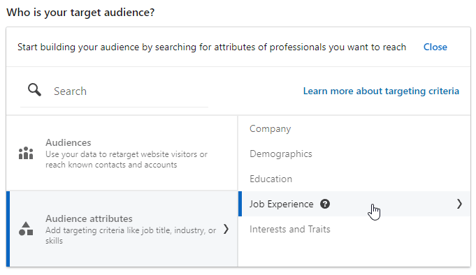 Step #3: Select your audience