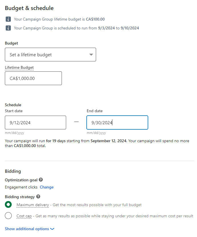 Step #5: Select your budget