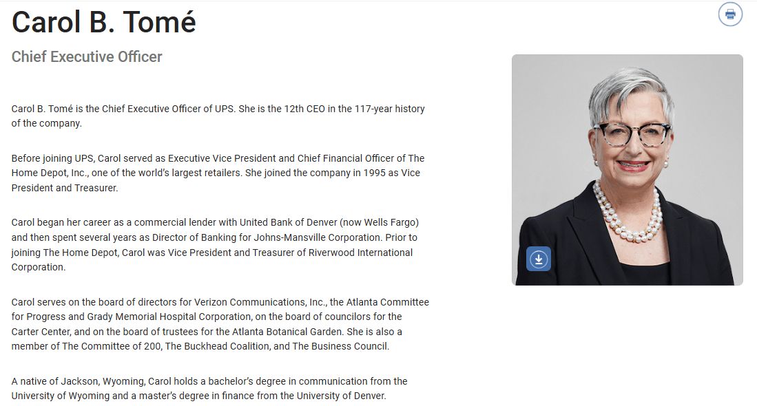 carol-b-tome-ups-ceo-executive-bio-example Carol B. Tomé UPS CEO executive bio example